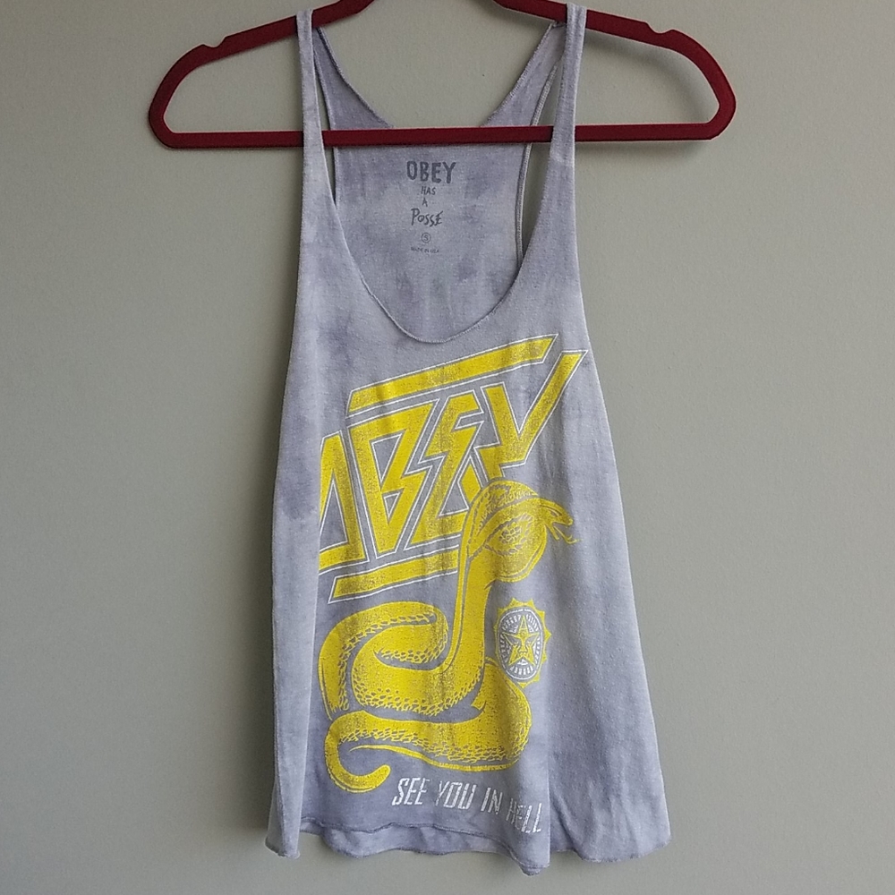 OBEY grey tank See You In Hell sz.SML